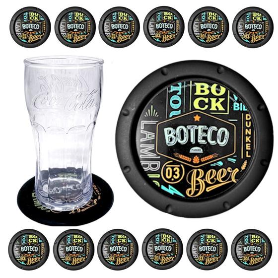 Imagem de Kit com 12 Bases para Colocar Copos Lettering Restaurante Bar e Boteco