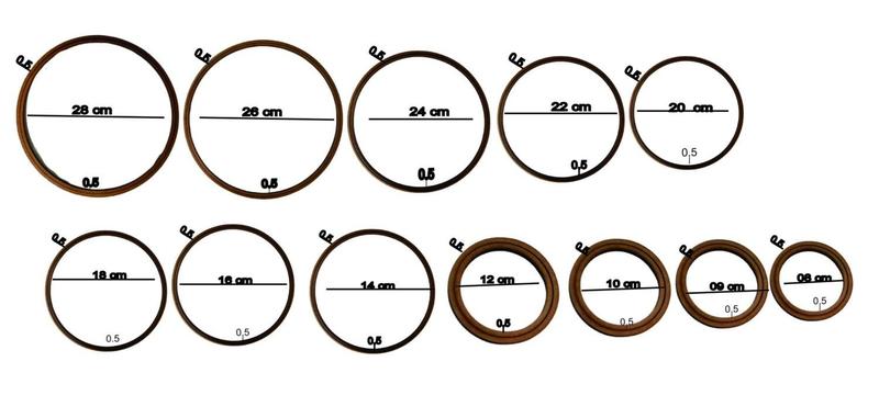 Imagem de Kit com 12 bastidores redondos em MDF 6mm para bordados 6 ao 30cm