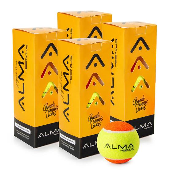 Imagem de Kit Com 12 Bolas Beach Tennis Para Iniciantes Alma Genius