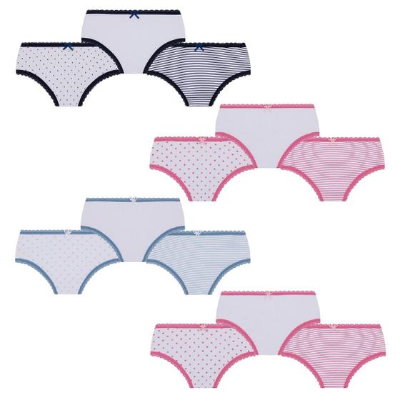 Imagem de Kit Com 12 Calcinhas Lobinha Infantil Kids Algodão Lupo