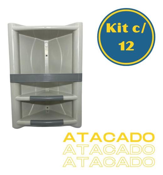 Imagem de kit com 12 Cantoneira Grande Arqplast branco