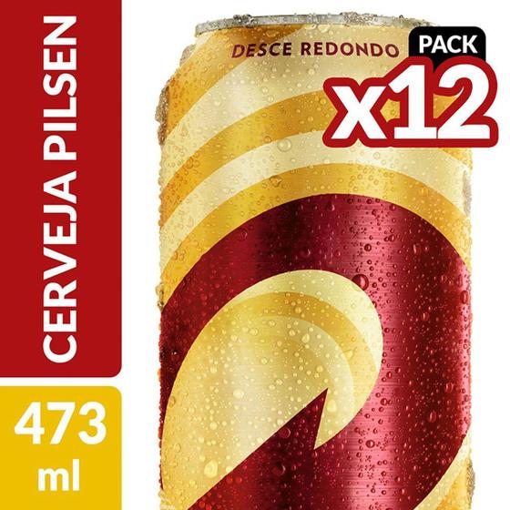 Imagem de Kit com 12 cerveja skol lata 473 ml embalgem com 12 unidades