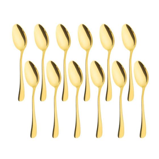 Kit com 12 Colheres de Chá Elite Glamour Dourado Gourmet Mix é boa?