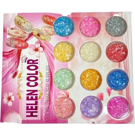 Kit com 12 Cores de MadrePérola Pequena Picada Para Arte Encapsulada. Menor preço em Kit com 12 Cores de MadrePérola Pequena Picada Para Arte Encapsulada.