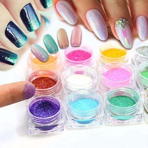Imagem de Kit Com 12 Cores Glitter - Decoração Unhas Nail Art