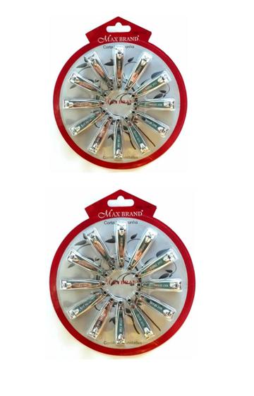 Kit Com 12 Cortador De Unha Inox Max Brand Premiu - Max/Mixx Imagem de Kit Com 12 Cortador De Unha Inox Max Brand Premiu