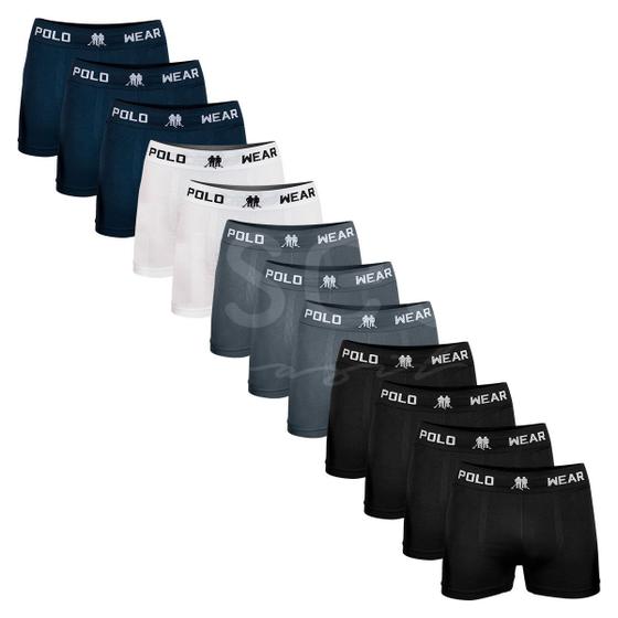 Imagem de Kit com 12 Cuecas Boxer Poliéster Elastano Polo Wear