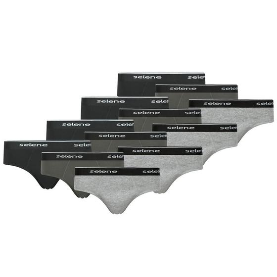 Imagem de Kit Com 12 Cuecas Lisa Adulto De Algodão Modelo Slip Tradicional Normal