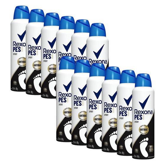 Imagem de Kit com 12 Desodorantes Aerossol para os Pés Rexona Sport 153ml