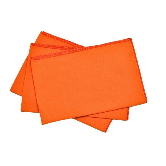 Imagem de Kit Com 12 Flanelas Laranja Para Limpeza LojaLoja