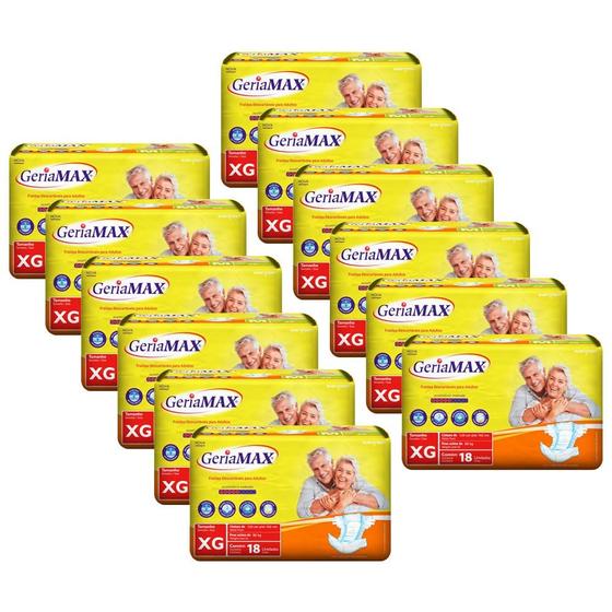 Imagem de Kit com 12 Fraldas Geríatricas Geriamax XG com 18un cada
