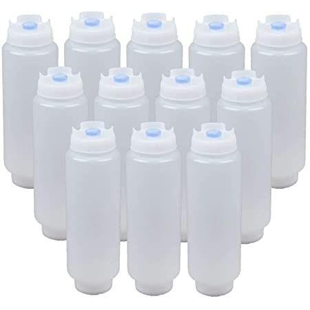 Imagem de Kit com 12 Garrafas Recarregáveis FIFO Squeeze - 16 oz - Ponta Azul