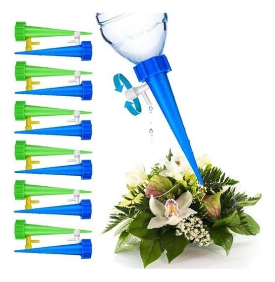 Imagem de Kit Com 12 Irrigadores Gotejadores Reguláveis Para Vasos Plantas Jardim