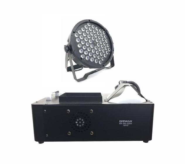 Imagem de Kit com 12 par led slim 60 led rgbwa + maquina de fumaça 1500w