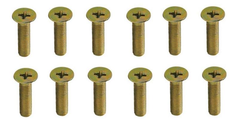 Imagem de Kit Com 12 Parafuso Conico Philips M6X16 Dourado