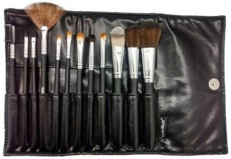 Imagem de Kit com 12 pincéis para maquiagem macrilan kp1-2e