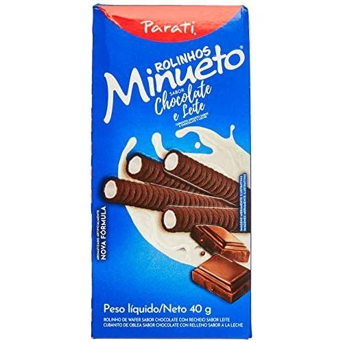 Imagem de Kit com 12 Rolinho Minueto Parati 40g - Chocolate e Leite