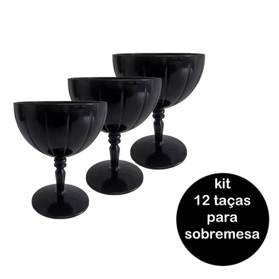 Imagem de Kit Com 12 Taça Para Sobremesa Liv 390ml Preta