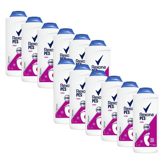 Imagem de Kit com 12 Talcos Desodorantes para os Pés Rexona Women 100g