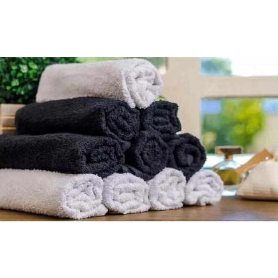 Imagem de Kit com 12 toalhas para barbearia, academia, salão de beleza macia