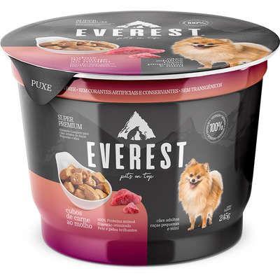 Imagem de Kit com 12 unidades - Ração Úmida Everest Cães Raças Pequenas e Mini Cubos de Carne ao Molho 245gr
