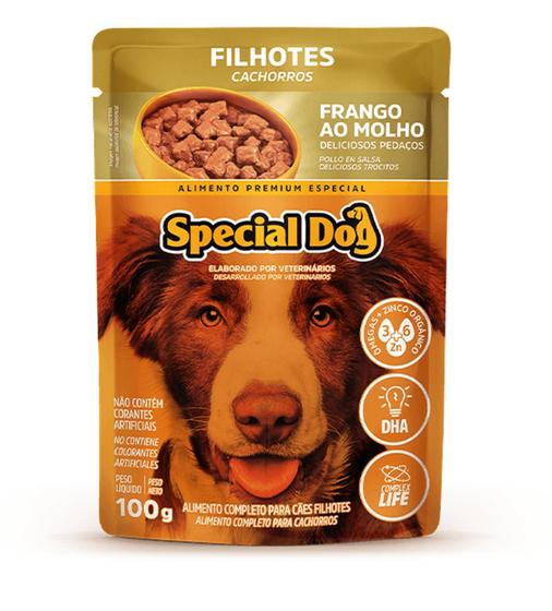 Imagem de Kit com 12 Unidades Ração Úmida Special Dog para Cães Filhotes Sabor Frango - 100g cada
