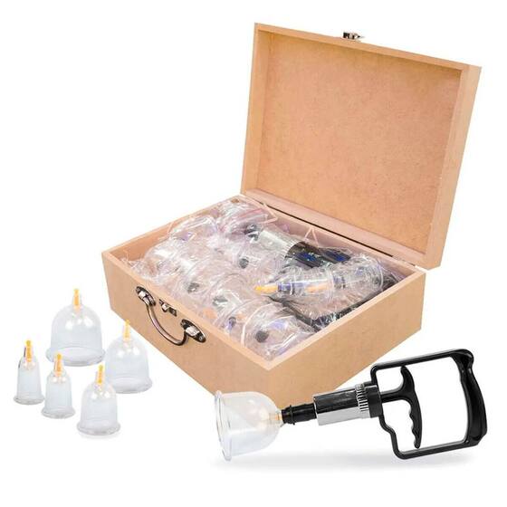 Kit com 12 Ventosas de Acrílico e Aplicador para Ventosaterapia Chinesa ...
