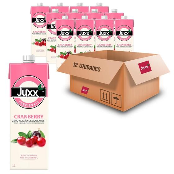 Imagem de Kit Com 12Und Suco Funcional De Cranberry Zero Juxx 1 Litro