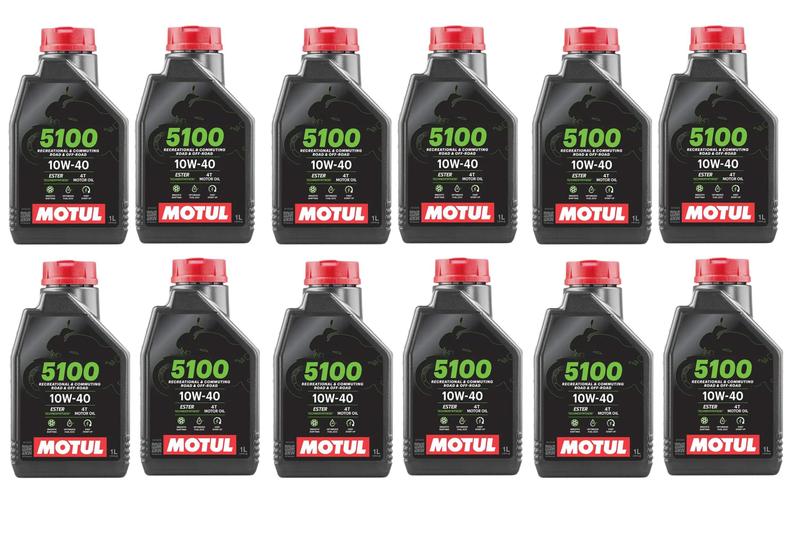 Imagem de Kit Com 12x De Óleo Para Motor Moto Motul 5100 10w40 4t Road Off Road