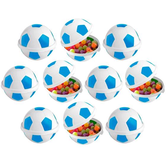 Imagem de Kit com 14 Potes Lembranças Aniversário Bola de Futebol Azul