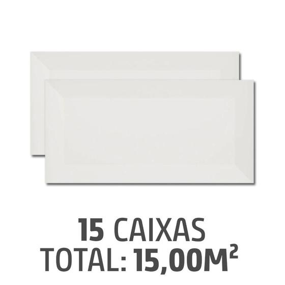 Imagem de Kit com 15 Caixas de Revestimento Metro White 10x20cm Com 1,00m²