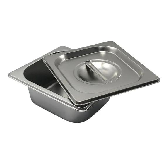 Imagem de Kit Com 15 Cubas Gn Inox 1/6 X 65 Com Tampa