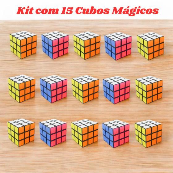 Imagem de Kit com 15 Cubos Mágicos 3x3 Clássico Atacado
