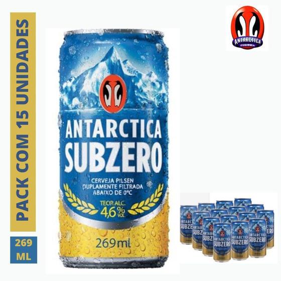 Imagem de Kit com 15 latas Cerveja Antarctica Subzero 269ml