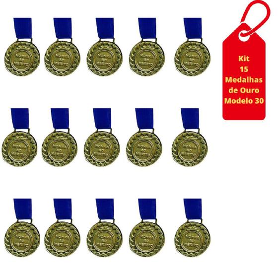 Imagem de Kit Com 15 Medalhas de Ouro M30 Crespar Honra ao Mérito