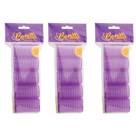 Imagem de Kit com 15 Modeladores Autoaderente Efeito Cachos 30x60mm Bonitta