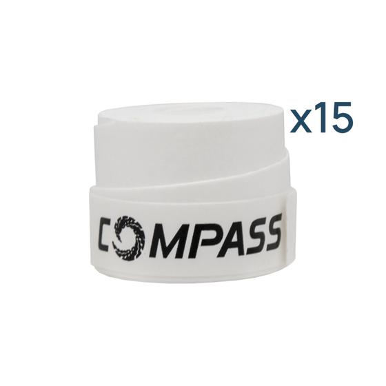 Imagem de Kit com 15 Overgrip Compass Pro White