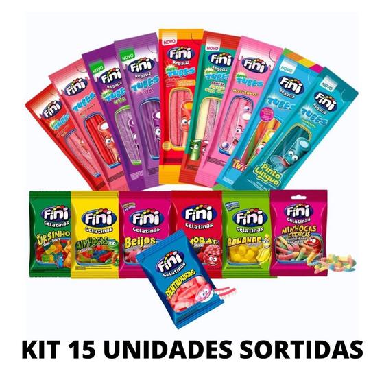 Imagem de Kit Com 15 Pacotes Bala Fini Mini Sortidas