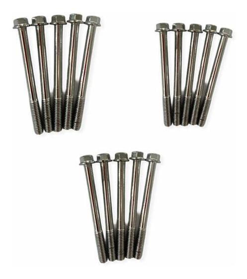 Imagem de Kit Com 15 Parafusos Sextavado Cromado M6X65