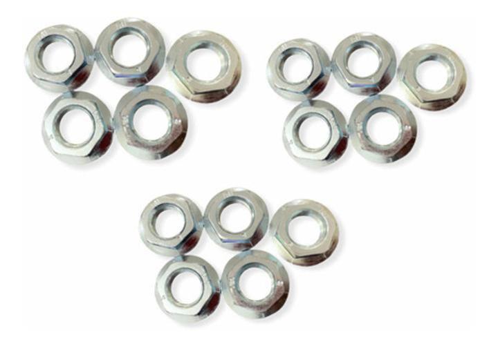 Imagem de Kit Com 15 Porcas M12 Sextavada Flangeada Prata