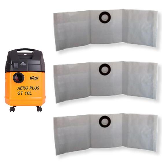 Kit Com 15 Saco Para Aspirador De Pó Wap Aero Plus Gt 10L Saco para