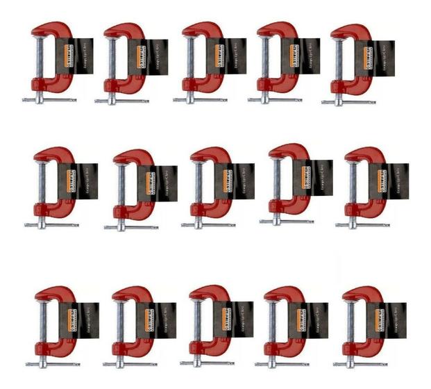 Kit com 15 X Grampo Sargento Leve Tipo C Starfer 6 Polegadas Para Marceneiro Menor preço em Kit com 15 X Grampo Sargento Leve Tipo C Starfer 6 Polegadas Para Marceneiro