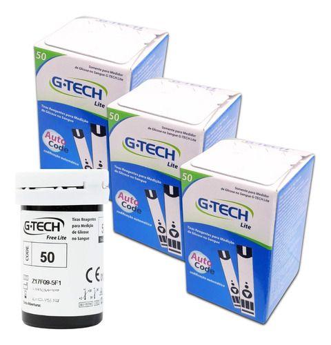 Imagem de Kit Com 150 Tiras Reagentes G-tech Lite (3 Caixas Com 50 )