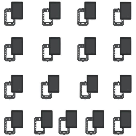 Imagem de Kit Com 16 Placas 4 X 2 Cega Preto Com Suporte Suporte - FAME