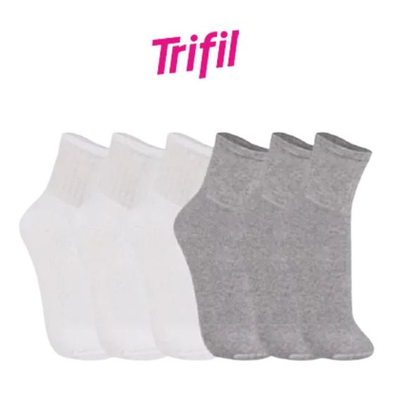 Imagem de Kit Com 18 Pares Meia Unissex Trifil Algodão Cotton Cano Médio