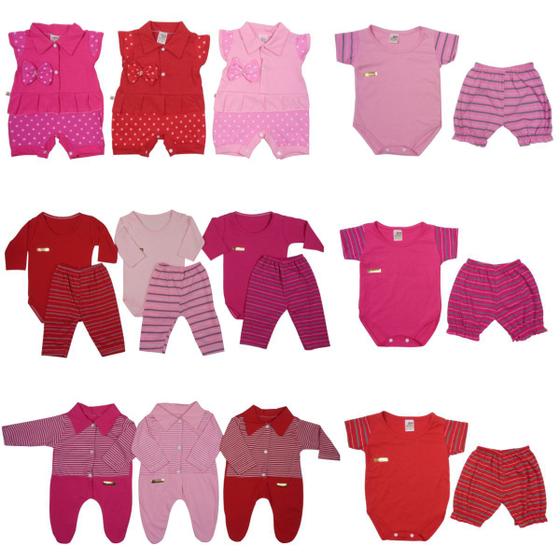 Imagem de Kit Com 18 Peças Maternidade Roupa de Bebê Recém-nascido Menina