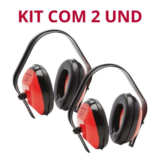 Imagem de Kit com 2 Abafador Ruído Tipo Concha Protetor Auricular