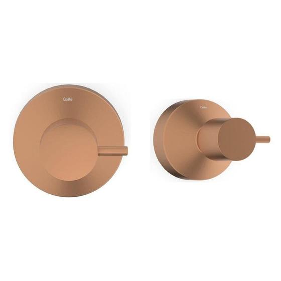 Imagem de Kit com 2 Acabamento de Registro Base Reforma 1.1/4 e 1.1/2 Basic Matte Celite