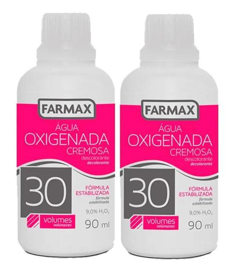 Imagem de Kit Com 2 Água Oxigenada Cremosa 30 Volumes 90ml  Farmax - 2Brasil Trade Comerc