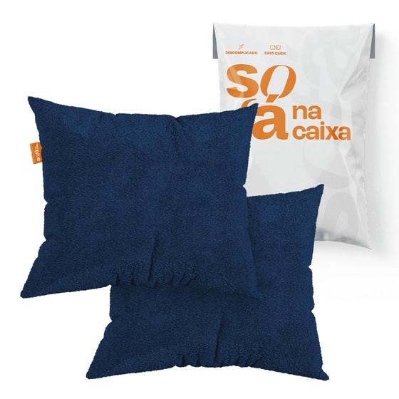 Imagem de Kit com 2 Almofadas em Bouclé com Estofamento em Fibra Siliconada - Sofá na Caixa
